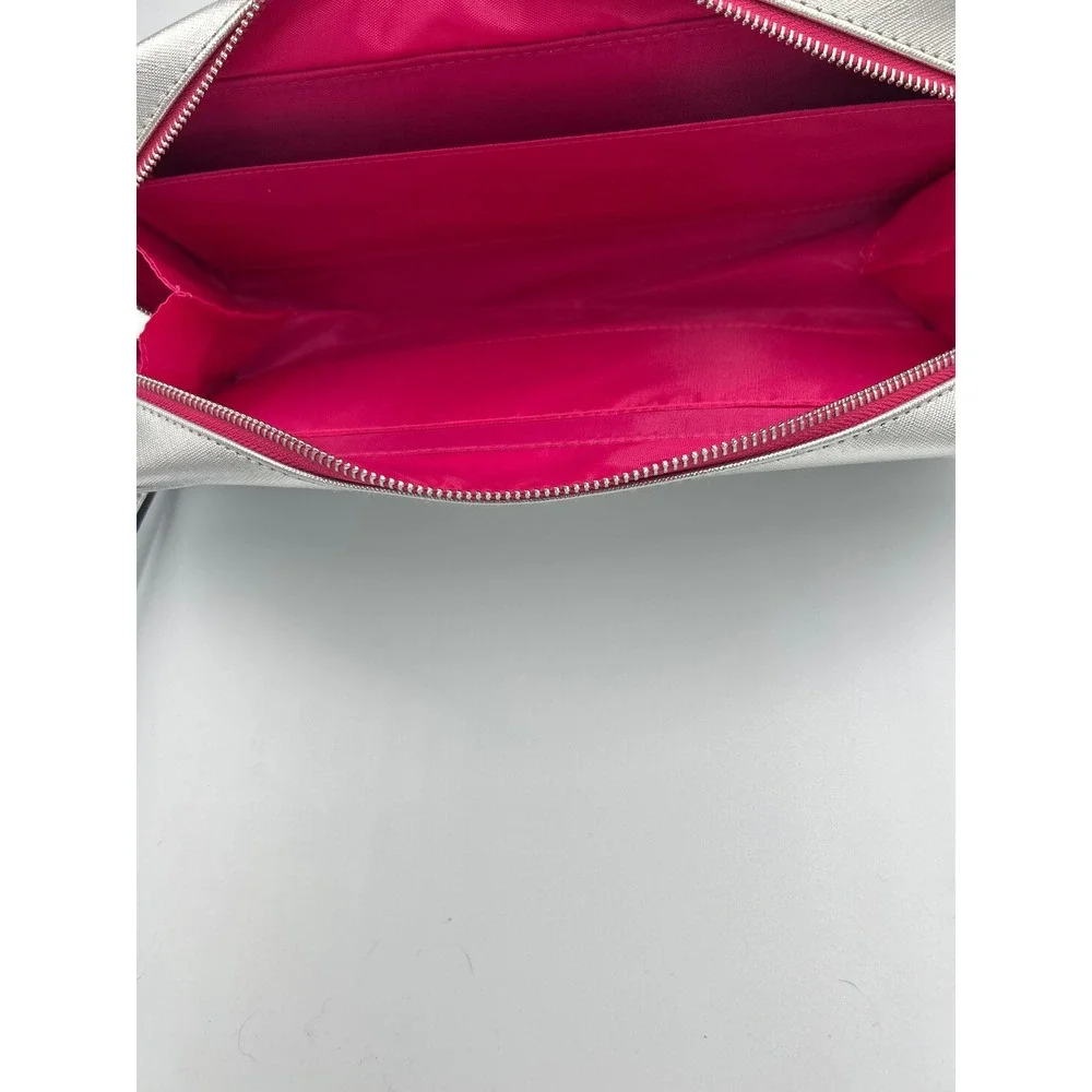 Soto Massini Milano Silver Metallic Ballet Clutch‎ Wallet Organizer